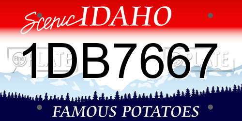 1DB7667 Idaho License Plate