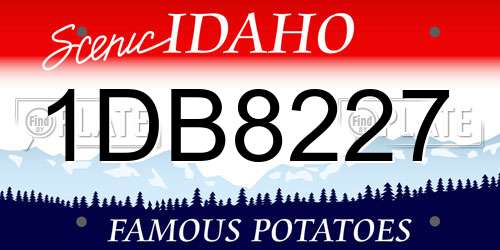 1DB8227 Idaho License Plate