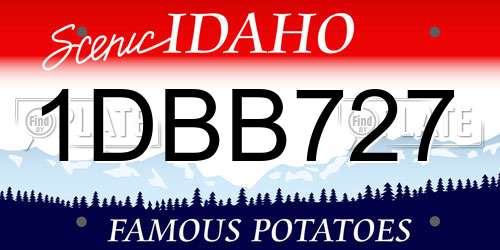 1DBB727 Idaho License Plate