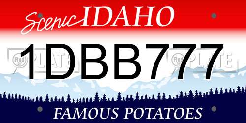 1DBB777 Idaho License Plate
