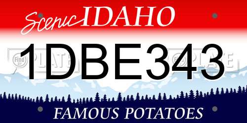 1DBE343 Idaho License Plate