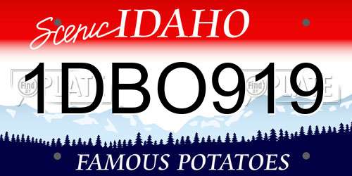 1DBO919 Idaho License Plate