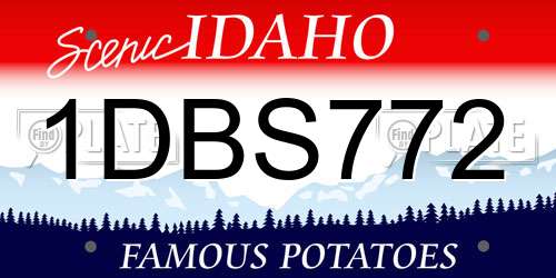 1DBS772 Idaho License Plate