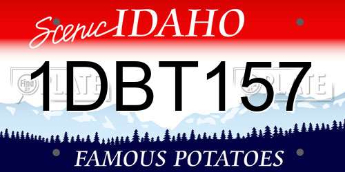 1DBT157 Idaho License Plate