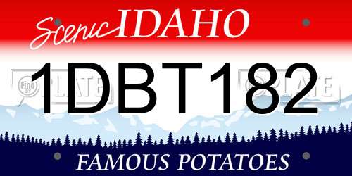 1DBT182 Idaho License Plate