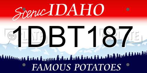 1DBT187 Idaho License Plate