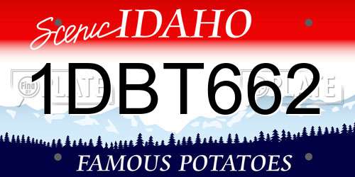 1DBT662 Idaho License Plate