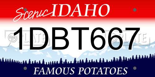 1DBT667 Idaho License Plate