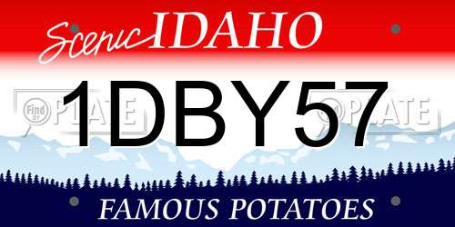 1DBY57 Idaho License Plate