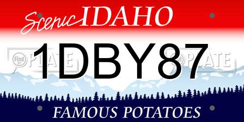 1DBY87 Idaho License Plate