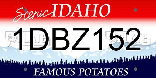 1DBZ152 Idaho License Plate