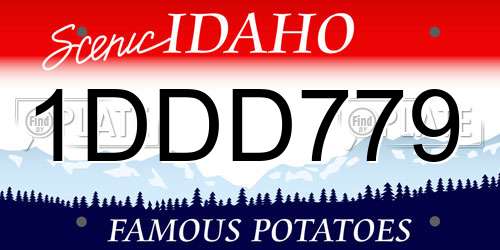 1DDD779 Idaho License Plate