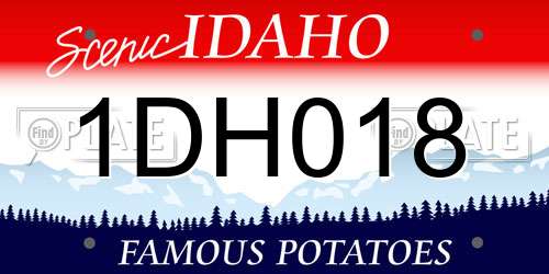 1DH018 Idaho License Plate