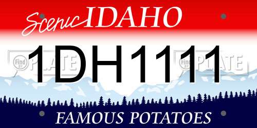 1DH1111 Idaho License Plate