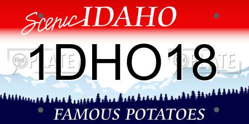 1DHO18 Idaho License Plate