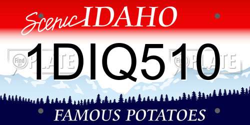 1DIQ510 Idaho License Plate
