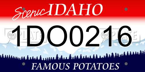 1DO0216 Idaho License Plate
