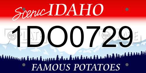 1DO0729 Idaho License Plate