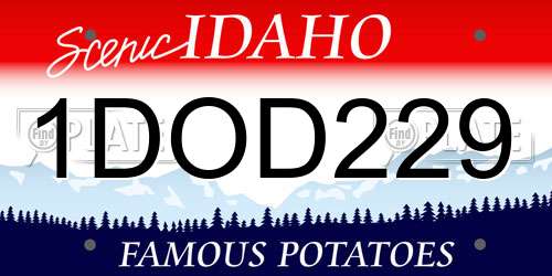 1DOD229 Idaho License Plate