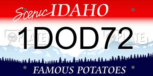 1DOD72 Idaho License Plate