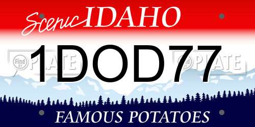1DOD77 Idaho License Plate