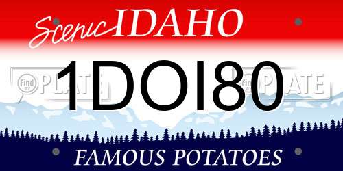 1DOI80 Idaho License Plate