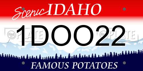 1DOO22 Idaho License Plate