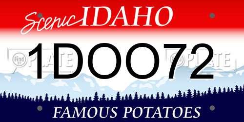 1DOO72 Idaho License Plate