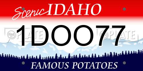 1DOO77 Idaho License Plate