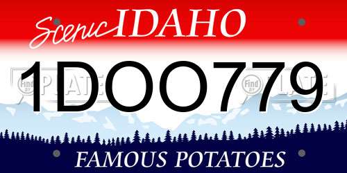1DOO779 Idaho License Plate