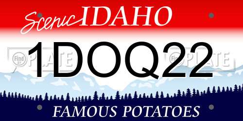 1DOQ22 Idaho License Plate