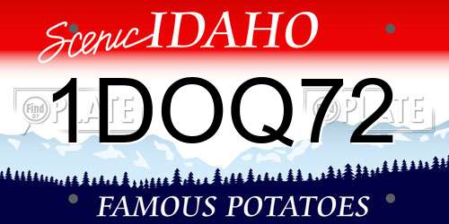 1DOQ72 Idaho License Plate