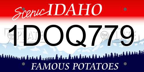 1DOQ779 Idaho License Plate