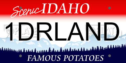 1DRLAND Idaho License Plate