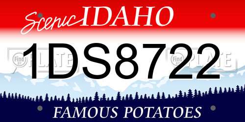1DS8722 Idaho License Plate