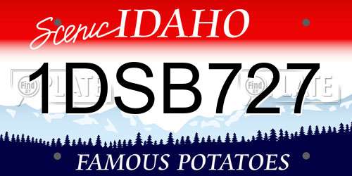 1DSB727 Idaho License Plate