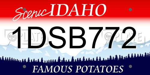 1DSB772 Idaho License Plate