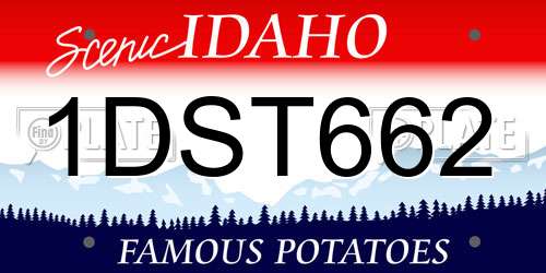 1DST662 Idaho License Plate