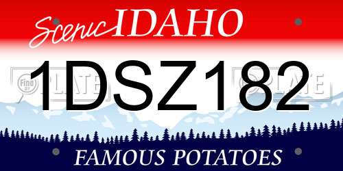 1DSZ182 Idaho License Plate