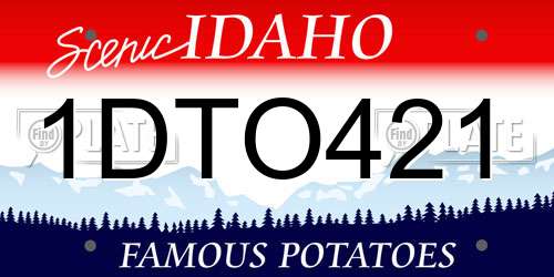1DTO421 Idaho License Plate