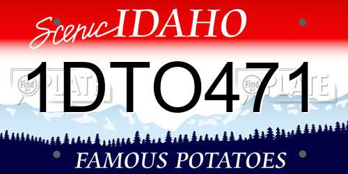 1DTO471 Idaho License Plate