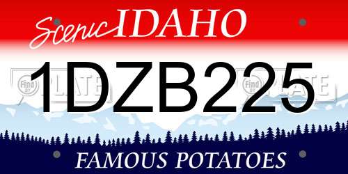 1DZB225 Idaho License Plate