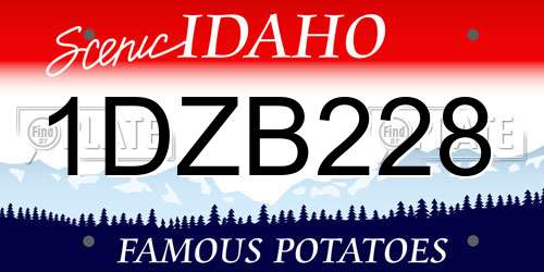 1DZB228 Idaho License Plate