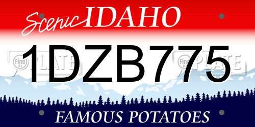 1DZB775 Idaho License Plate