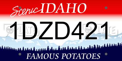 1DZD421 Idaho License Plate