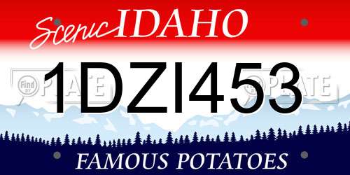 1DZI453 Idaho License Plate