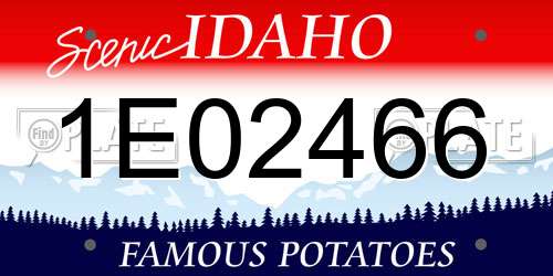 1E02466 Idaho License Plate