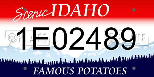 1E02489 Idaho License Plate