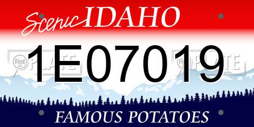 1E07019 Idaho License Plate