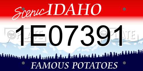 1E07391 Idaho License Plate